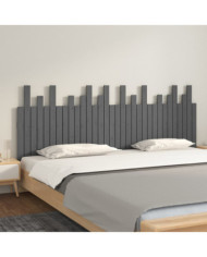 Tête de lit murale Gris 204x3x80 cm Bois massif de pin | Mobilier & Déco