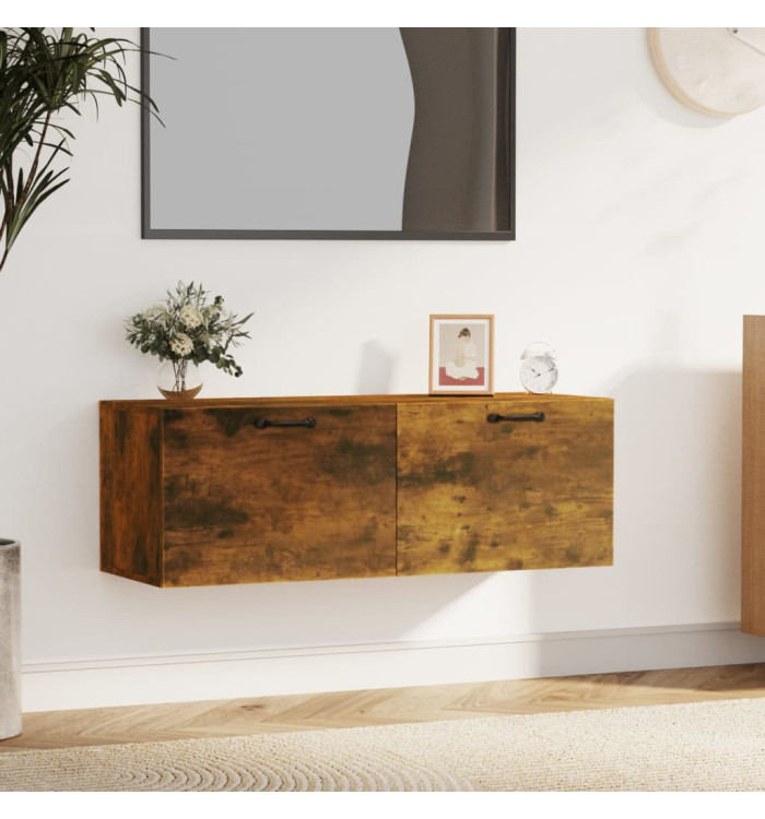Armoire murale Chêne fumé 100x36,5x35 cm Bois d'ingénierie | Mobilier & Déco