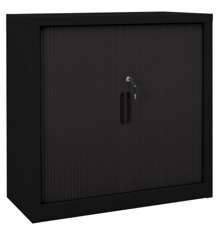 Armoire à portes coulissantes Noir 90x40x90 cm Acier | Mobilier & Déco