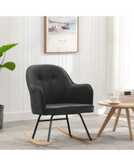 Chaise à bascule Gris foncé Velours | Mobilier & Déco