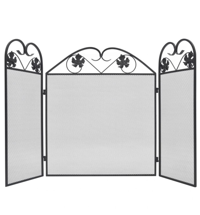 Écran de cheminée 3 panneaux Fer Noir | Mobilier & Déco