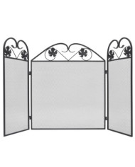 Écran de cheminée 3 panneaux Fer Noir | Mobilier & Déco