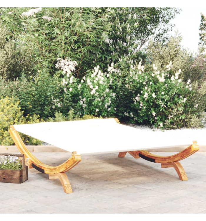 Lit de repos extérieur 165x188,5x46 cm Bois courbé massif Crème | Mobilier & Déco