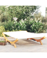 Lit de repos extérieur 165x188,5x46 cm Bois courbé massif Crème | Mobilier & Déco