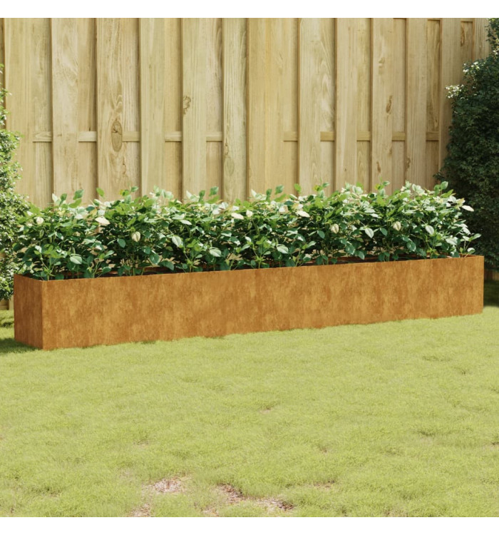 Lit surélevé de jardin 280x40x40 cm acier corten | Mobilier & Déco