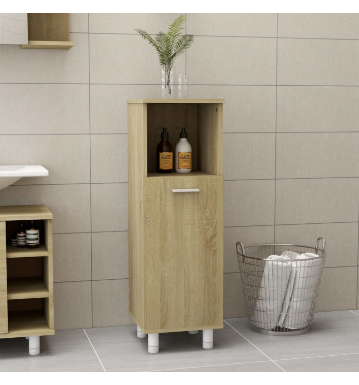 Armoire de salle de bain Chêne sonoma Bois d'ingénierie | Mobilier & Déco