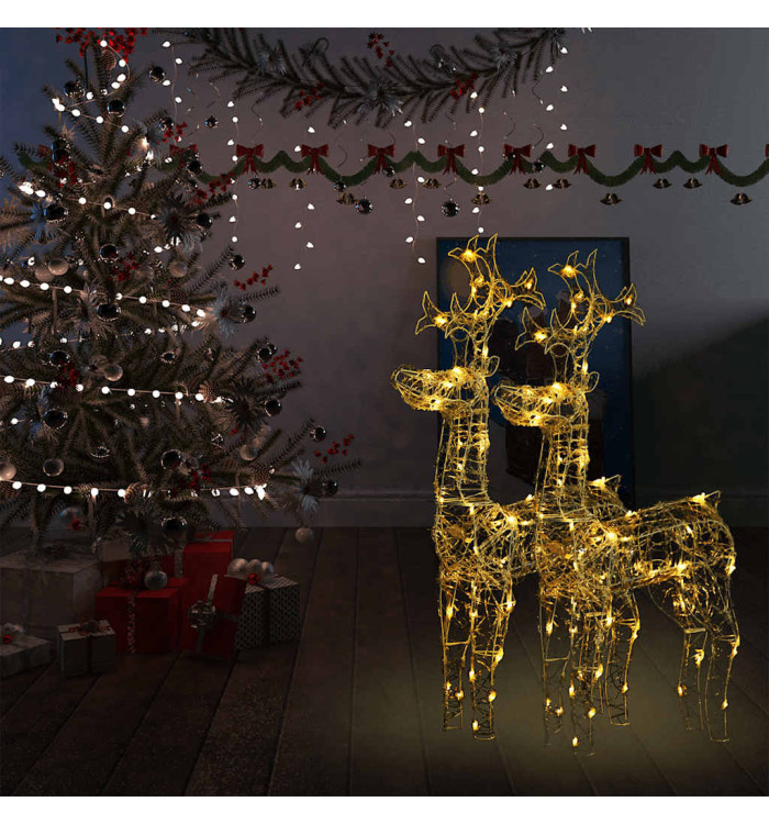 Décorations de Noël de renne 2 pcs 60x16x100 cm Acrylique | Mobilier & Déco