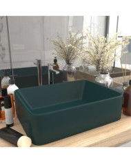 Lavabo de luxe Vert foncé mat 41x30x12 cm Céramique | Mobilier & Déco