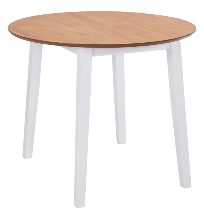 Table à manger ronde à abattant MDF blanc | Mobilier & Déco