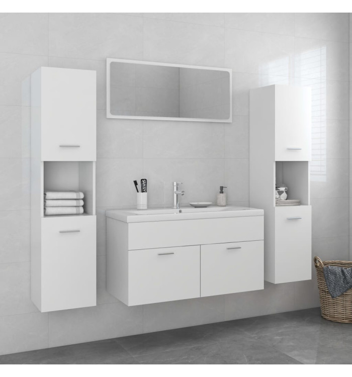 Ensemble de meubles de salle de bain Blanc Bois d'ingénierie | Mobilier & Déco