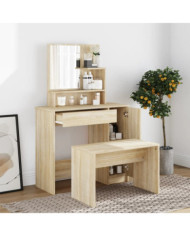 Ensemble de coiffeuse Chêne Sonoma 86,5x35x136 cm | Mobilier & Déco