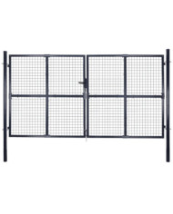 Portail en maille Acier galvanisé 289x150 cm Gris | Mobilier & Déco