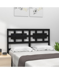 Tête de lit Noir 145,5x4x100 cm Bois massif de pin | Mobilier & Déco