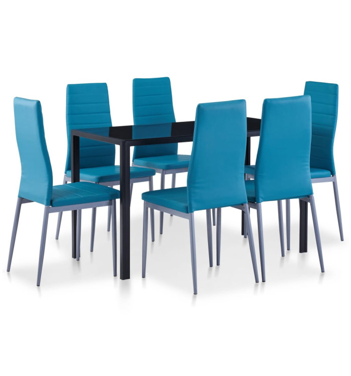 Ensemble à dîner 7 pcs Bleu | Mobilier & Déco