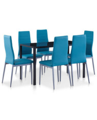 Ensemble à dîner 7 pcs Bleu | Mobilier & Déco