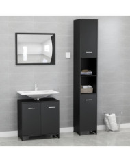 Ensemble de meubles de salle de bain 3 pcs Noir Bois ingénierie | Mobilier & Déco