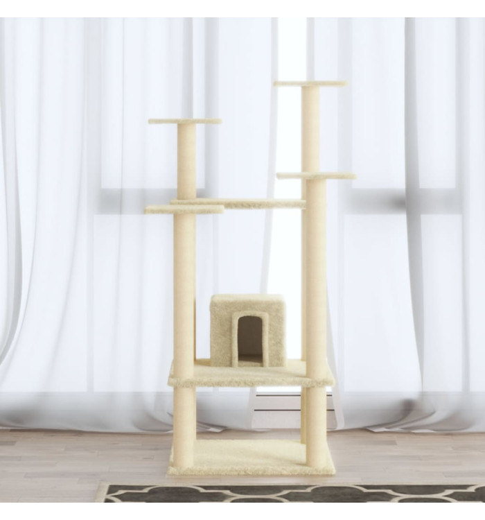 Arbre à chat avec griffoirs en sisal Crème 110 cm | Mobilier & Déco