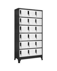 Armoire à casiers Anthracite et blanc 90x40x180 cm Acier | Mobilier & Déco