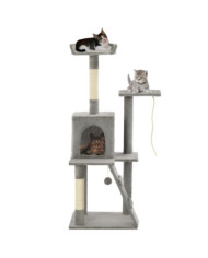 Arbre à chat avec griffoirs en sisal 120 cm Gris | Mobilier & Déco