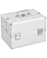 Mallette à maquillage 22x30x21 cm Argenté Aluminium | Mobilier & Déco