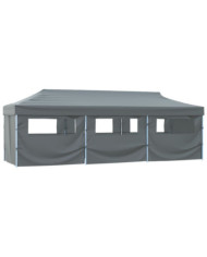 Tente de réception pliable avec 8 parois 3 x 9 m Anthracite | Mobilier & Déco