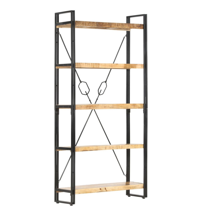 Bibliothèque 5 niveaux 90x30x180 cm Bois solide de manguier | Mobilier & Déco