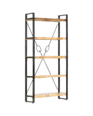 Bibliothèque 5 niveaux 90x30x180 cm Bois solide de manguier | Mobilier & Déco
