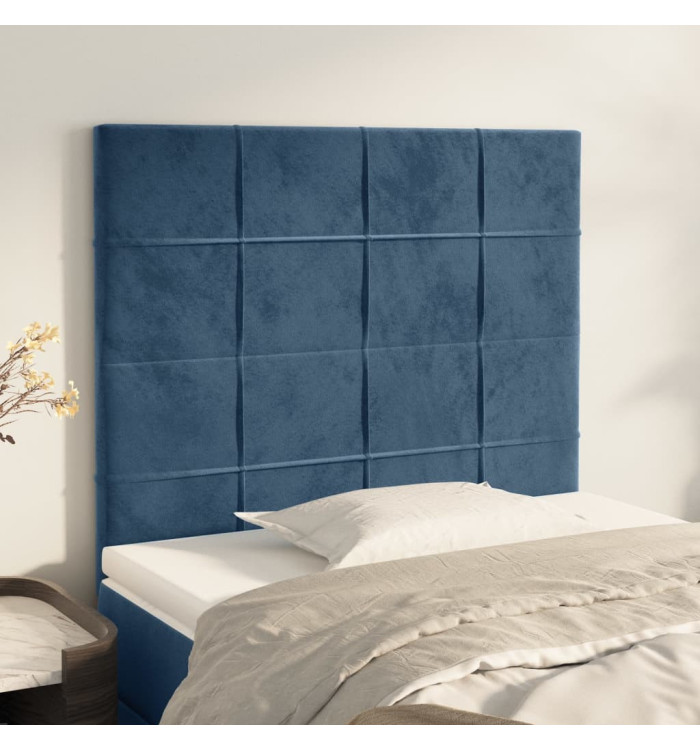 Têtes de lit 2 pcs Bleu foncé 100x5x78/88 cm Velours | Mobilier & Déco