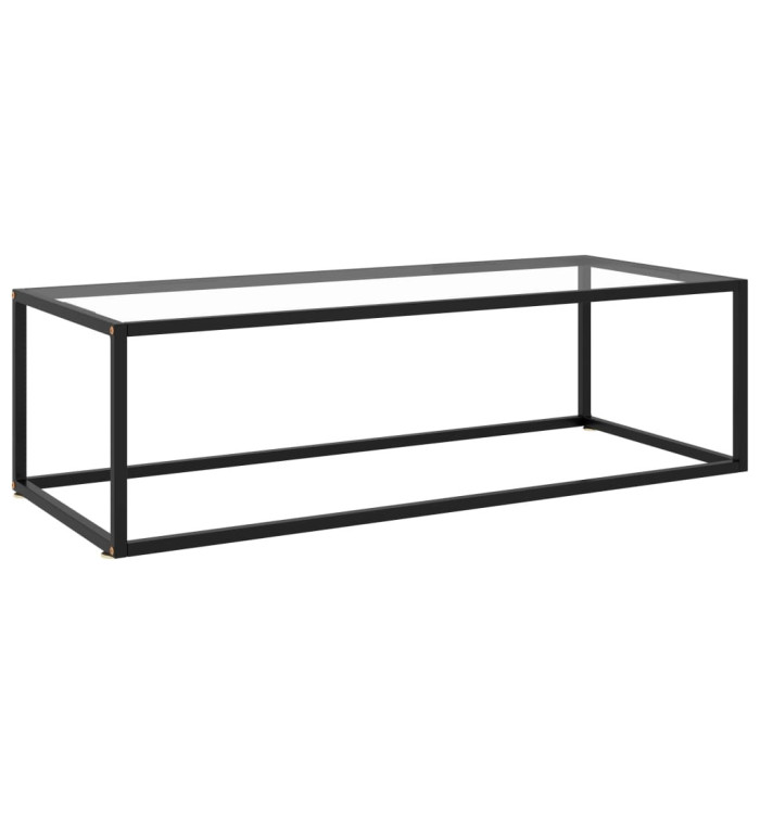 Table basse Noir avec verre trempé 120x50x35 cm | Mobilier & Déco