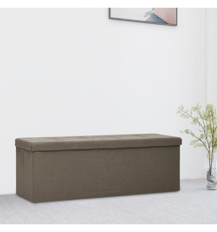 Banc de rangement pliable Marron Faux lin | Mobilier & Déco