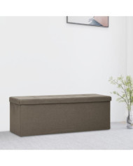 Banc de rangement pliable Marron Faux lin | Mobilier & Déco