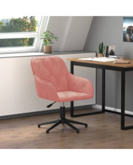 Chaise pivotante de bureau Rose Velours | Mobilier & Déco