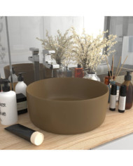Lavabo rond de luxe Crème mat 40x15 cm Céramique | Mobilier & Déco
