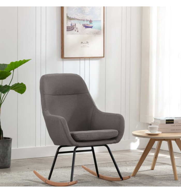 Chaise à bascule Gris clair Tissu | Mobilier & Déco
