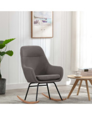 Chaise à bascule Gris clair Tissu | Mobilier & Déco