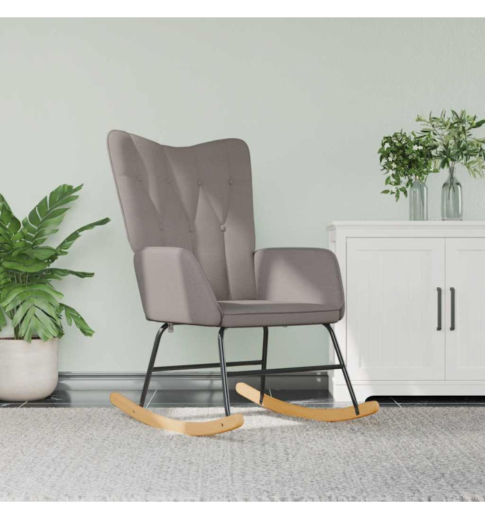 Chaise à bascule Taupe Tissu | Mobilier & Déco