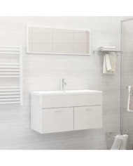 Ensemble de meubles de salle de bain 2 pcs blanc brillant | Mobilier & Déco