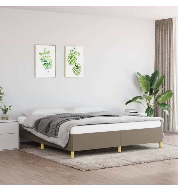 Cadre de lit sans matelas taupe 180x200 cm tissu | Mobilier & Déco
