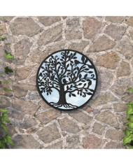 Miroir de jardin Noir 60x2,5 cm Fer Rond utilisation extérieure | Mobilier & Déco
