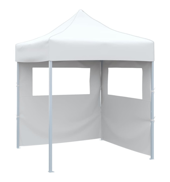 Tente de réception pliable avec 2 parois 2x2 m Acier Blanc | Mobilier & Déco