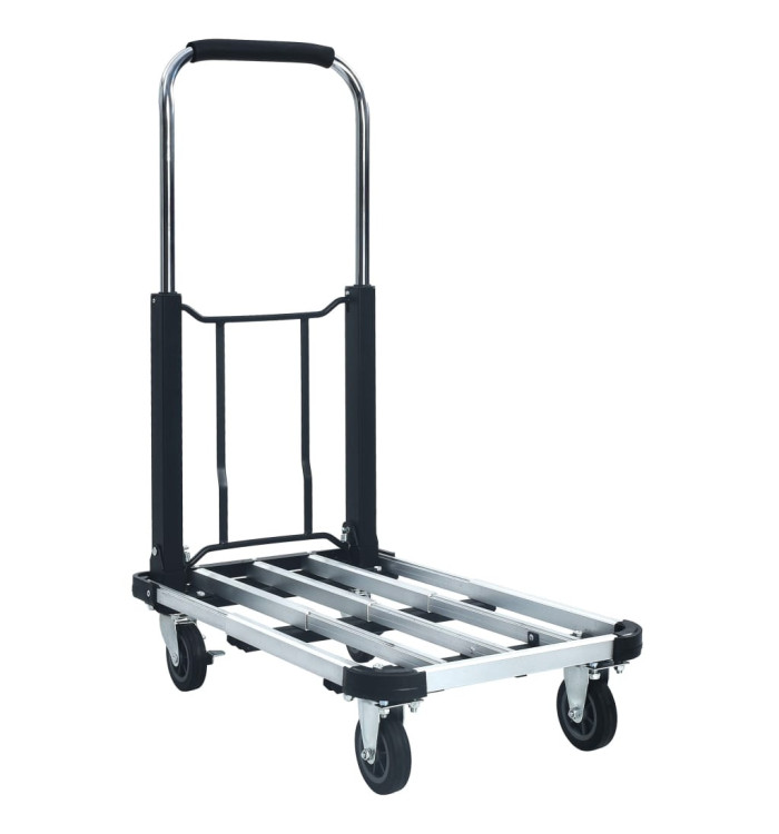 Chariot de transport pliable 150 kg Aluminium Argenté | Mobilier & Déco