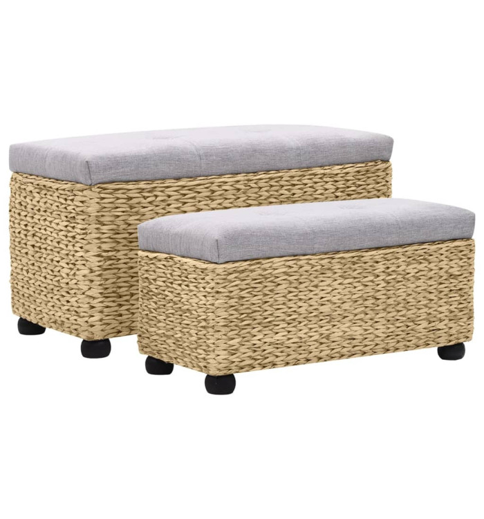 Ensemble de banc lot de 2 Jacinthe d'eau Gris | Mobilier & Déco