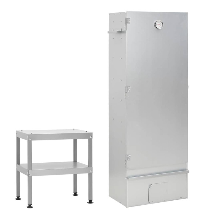 Fumoir à four à barbecue avec table acier galvanisé | Mobilier & Déco