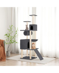 Arbre à chat avec griffoirs en sisal Gris foncé 168 cm | Mobilier & Déco