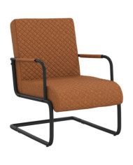 Chaise cantilever Marron mat Similicuir | Mobilier & Déco