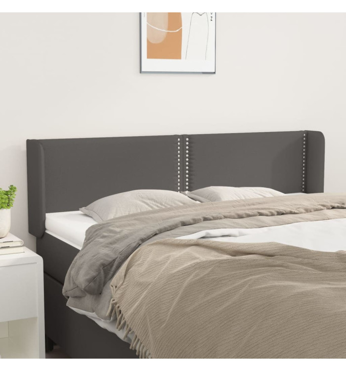 Tête de lit avec oreilles Gris 147x16x78/88 cm Similicuir | Mobilier & Déco