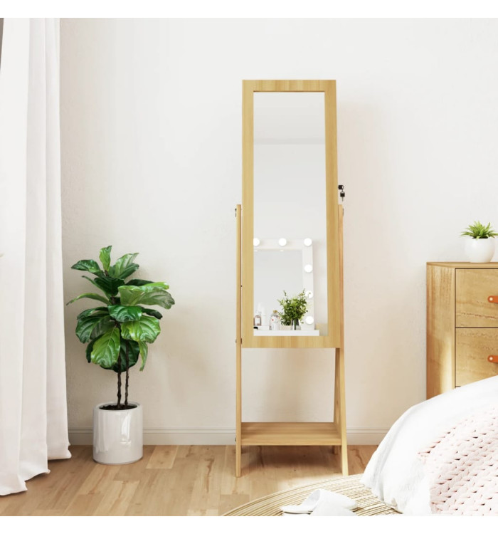 Armoire à bijoux miroir avec lumières LED sur pied | Mobilier & Déco