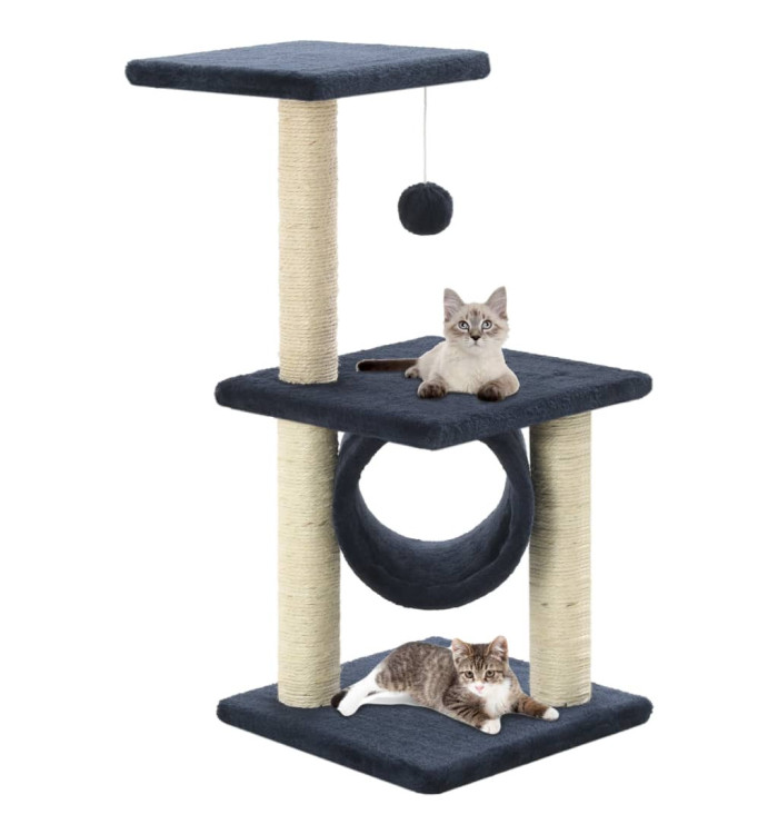 Arbre à chat avec griffoirs en sisal 65 cm Bleu foncé | Mobilier & Déco