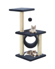 Arbre à chat avec griffoirs en sisal 65 cm Bleu foncé | Mobilier & Déco