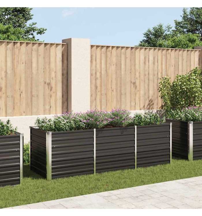 Lit surélevé de jardin Anthracite 240x80x77 cm Acier galvanisé | Mobilier & Déco